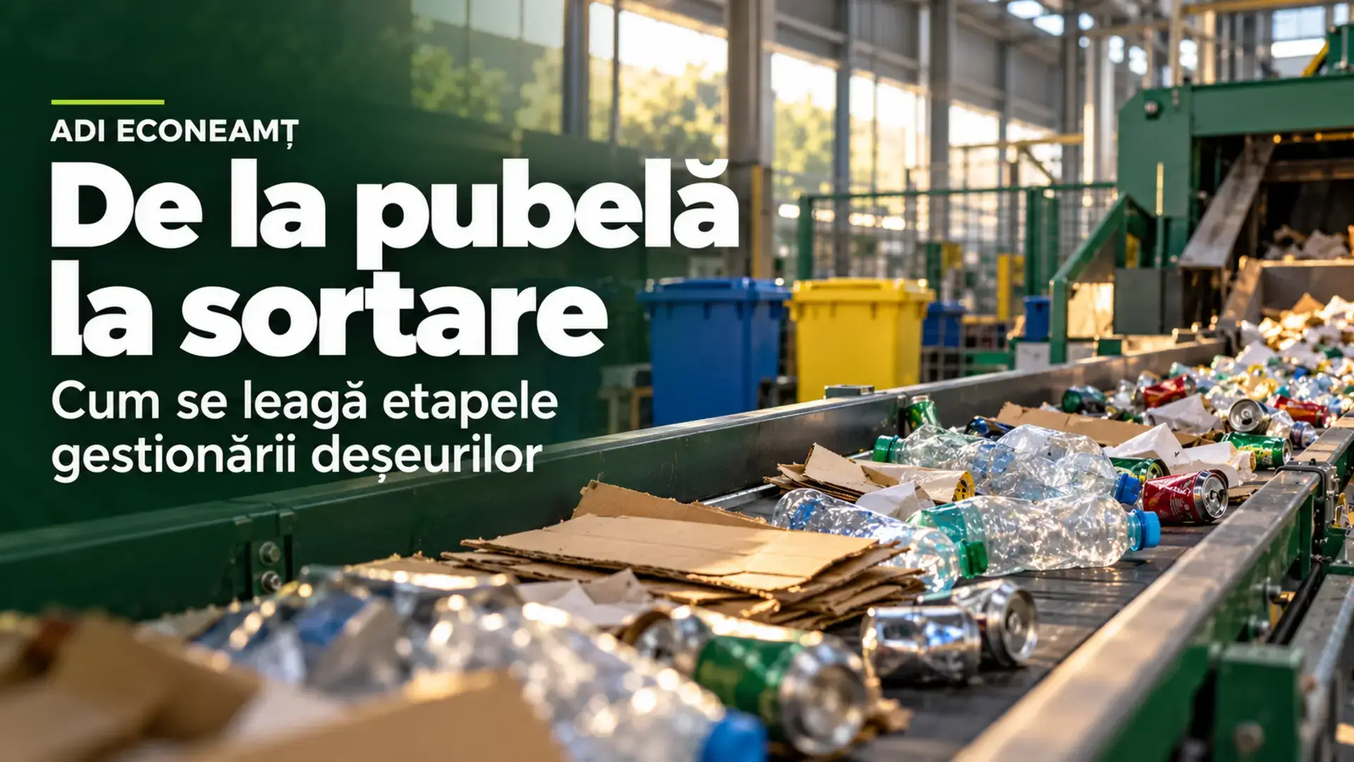 Ilustrație editorială despre colectarea, transportul și sortarea deșeurilor în Neamț