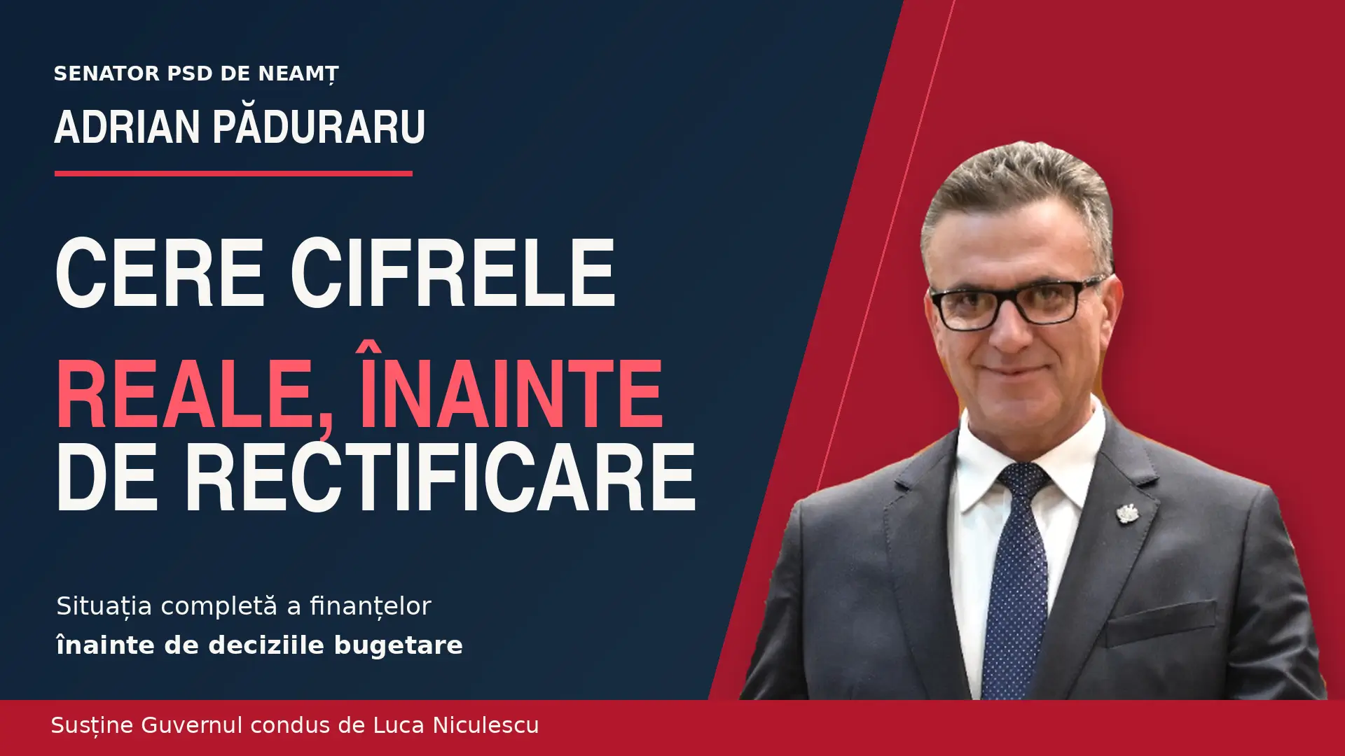 Adrian Păduraru, senator PSD de Neamț, pe coperta articolului: cere situația completă a finanțelor înainte de rectificare
