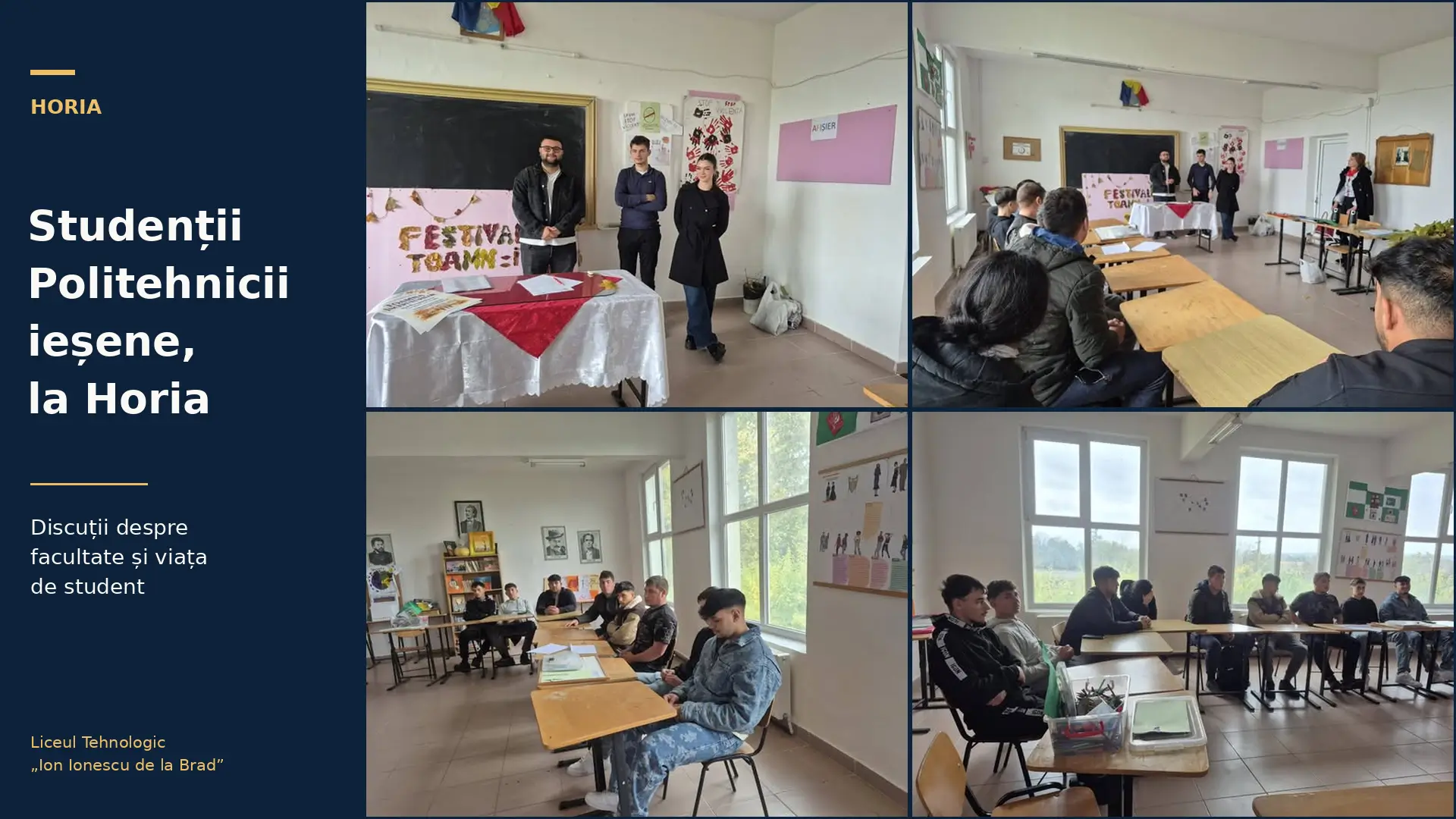 Studenții Politehnicii ieșene în vizită la Liceul Tehnologic Ion Ionescu de la Brad din Horia