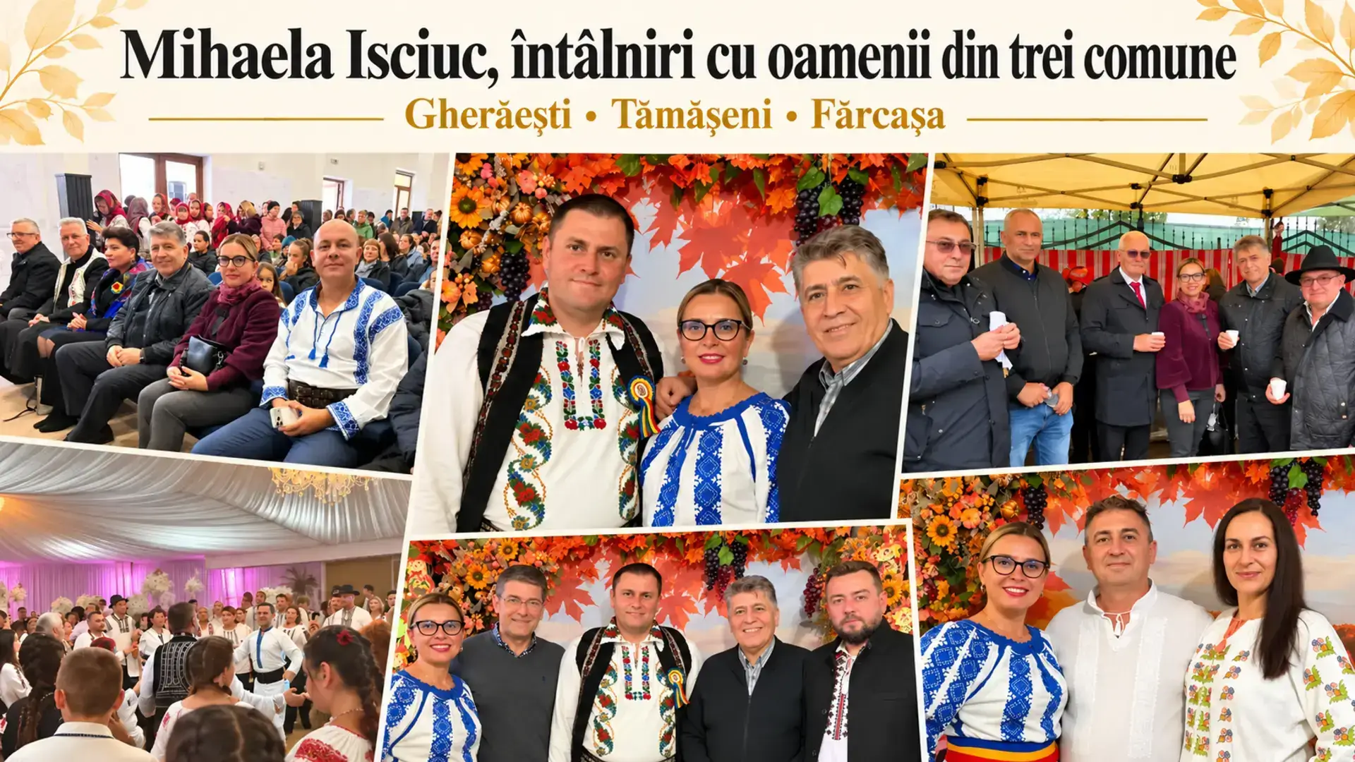 Mihaela Isciuc la întâlniri cu localnicii din Gherăești, Tămășeni și Fărcașa, alături de Laurențiu Leoreanu